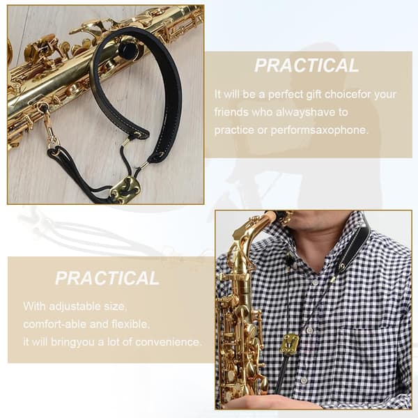 Saksofon, svart saksofonkjede, tenorsaksofon, for alt baryton tenor sopran saksofon, altsaksofon, tilbehørsdeler til musikkinstrumenter