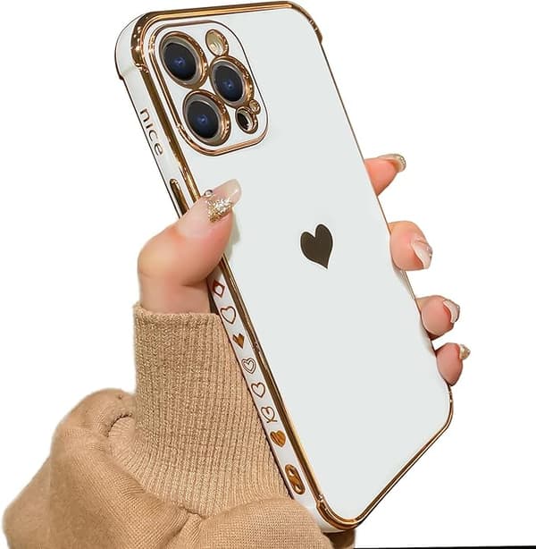 Kompatibel med iPhone 12 Pro Max-deksel, luksuriøs plating kjærlighet
