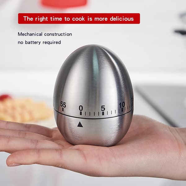 60-minutters eggtimer, kjøkkentimer for matlaging, opptrekks-timer 0-60 minutter, klasseromstimer, visuell timer for barn, mekanisk eggformet timer for
