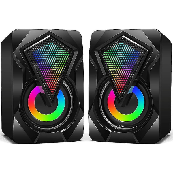 PC-pöytäkaiuttimet Mini Rgb-stereokaiuttimet värikkäällä led-valolla kannettavalle tietokoneelle