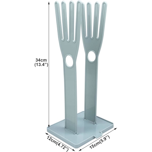 Keittiöhansikkaiden teline, muovi, hansikkaiden kuivausteline, keittiöallasvarusteet, pyyhekuivain, keittiön puhdistustyökalu (vaaleanharmaa) Blue
