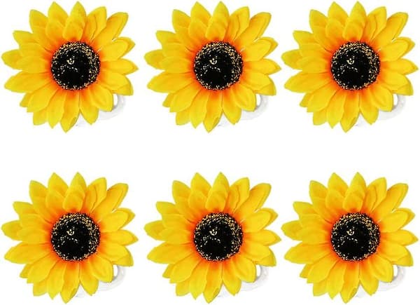 6 stk solsikke hårspenner blomster hårnåler dekorasjoner hårspenner