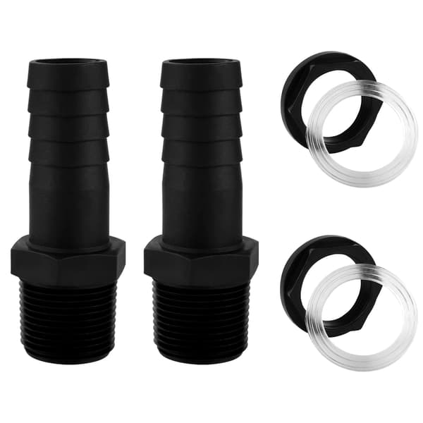 2 uppsättningar PVC-väggmonteringstillbehör, 25 mm väggmonterad vattentankanslutning