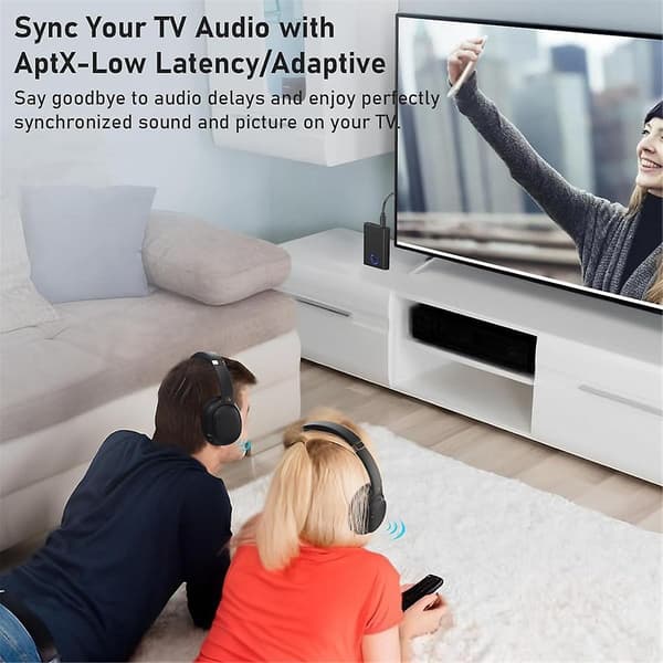 Bluetooth 5.3 Flygplansadapter för 2 Trådlösa Hörlurar, 3.5mm Jack Bluetooth-sändare för Flyg