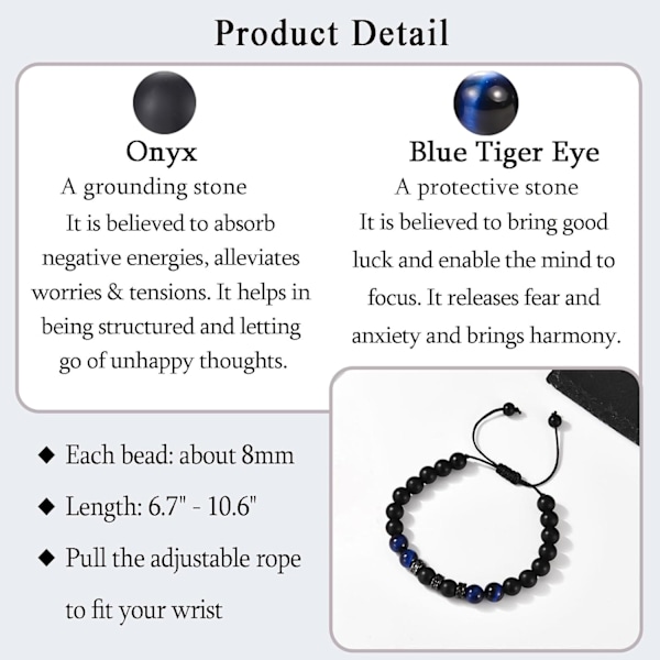 Gaver til Mænd Drenge, Kæreste Mand Armbånd Tigerøje Armbånd til Far Mormor Søn Onkel Bror, Perler Armbånd Gave til Fødselsdag Far Daddy (from Daughter) Daddy (from Daughter)