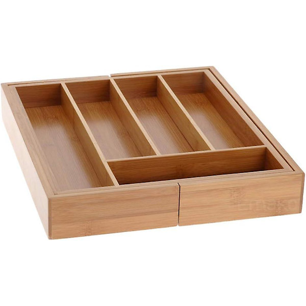 Laajennettava Bambuinen Lusikkalaatikko 33,5 X 28 Cm-45 Cm