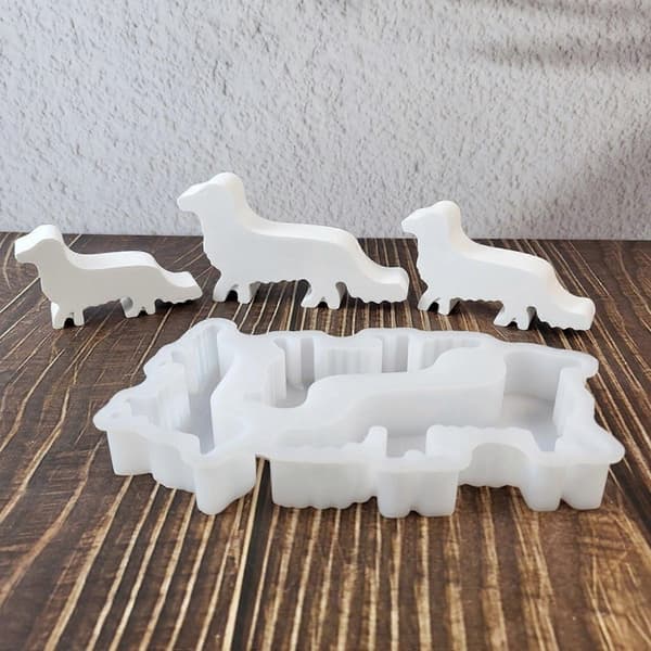 Hvalpehund Statue Silikone Lysforme til Epoxy Resin Lys Sæbefremstilling Forme Gips Silikoneforme