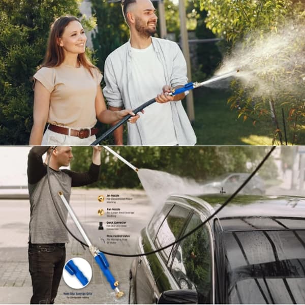 Hydro Jet Power Washer Wand, Trädgårdsslangmunstycke Högtryckstvätt med 3 högtrycksmunstycken, Högtrycksvattenslangfäste