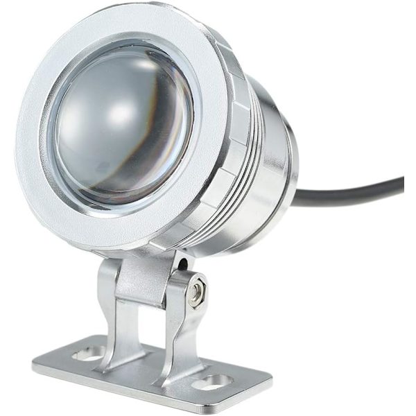 10W RGB LED Undervandslys Dykkerlampe med Fjernbetjening 16 Farver 4 Lyseffekter IP65 Vandafvisende Design til Pool Akvarium Springvand Hall Uk Plug Silver