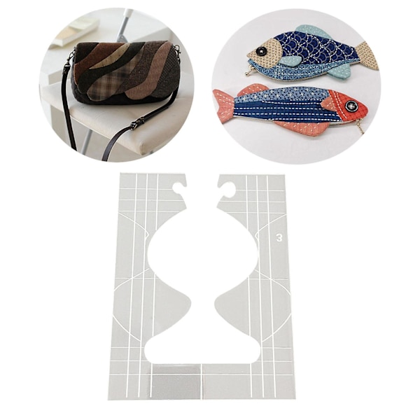 Bærbar Quilting Mal Akryl Linjal Hjem Syramme Maskinstil 3