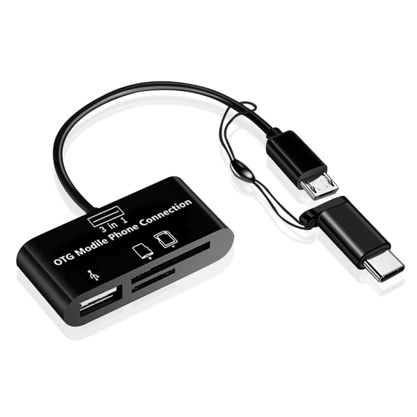 Monitoiminen Micro USB Sd Tf -kortinlukija Type C Muistikortinlukijaadapteri