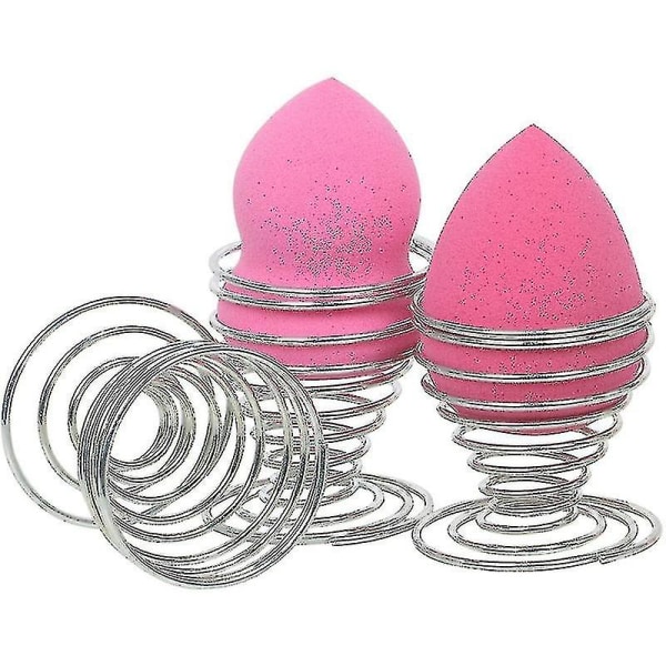 6 stk Eggkopper Laget Av Rustfritt Stål Wispiral Spring Beauty Sponge Holder