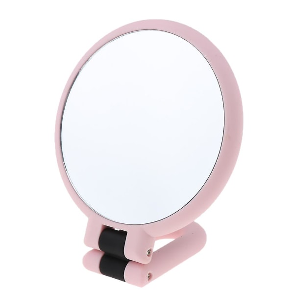 Bærbart dobbeltsidet rundt håndholdt makeup-spejl 15x forstørrelse