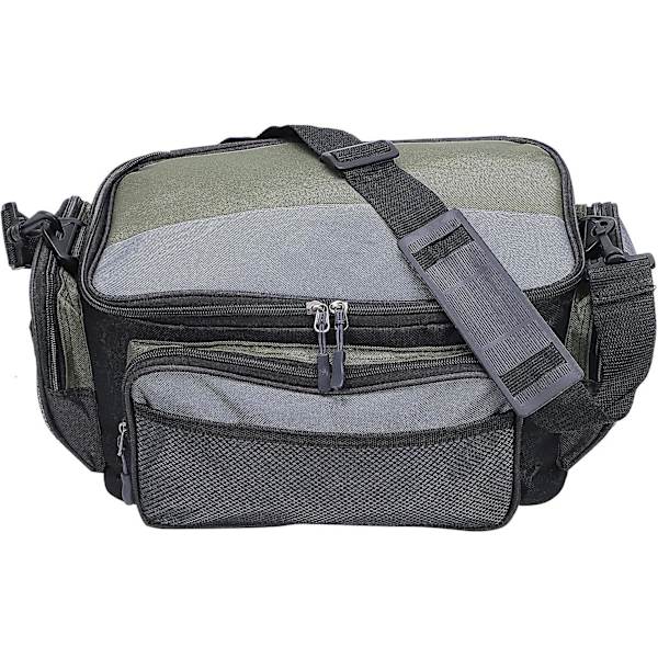 Fiskesoppbag, Grønn Polyester Fiskeredskaper Bag Med Grå Kvadratisk Fiskesoppbag For Rigging Fiskeutstyr Og Andre Ting