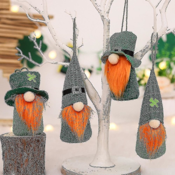 St. Patrick's Day Gnome, kompatibel med bordsdekoration för vårparty