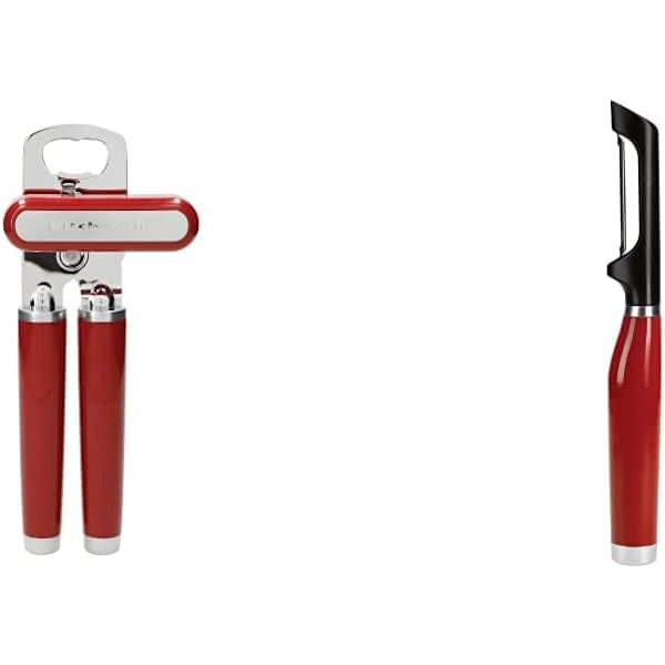 d rustfrit stål dåseåbner u2013 Empire Red & rustfrit stål Euro skræller - Empire Red + Euro Peeler Tin Opener