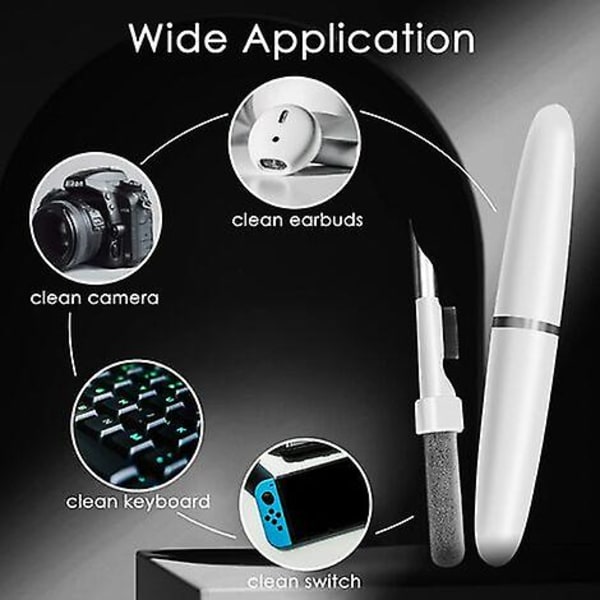 Bluetooth-kuulokkeiden puhdistuskynä pehmeällä harjalla 3-in-1 kuulokkeiden puhdistustyökalu