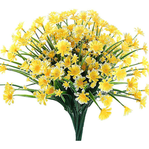 6 Buketter Konstgjorda Daisy Mums Blommor Utomhus Falska Höstblommor