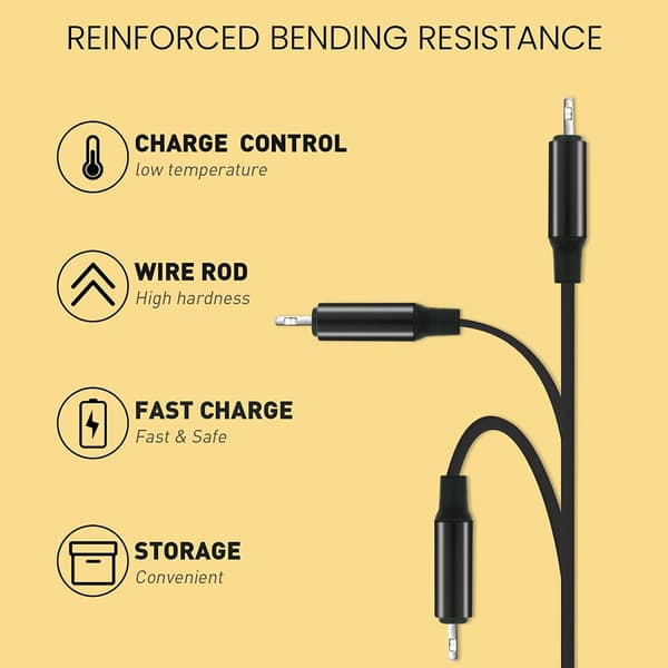 3-i-1 Universell Sammenleggbar USB-ladekabel, 1M