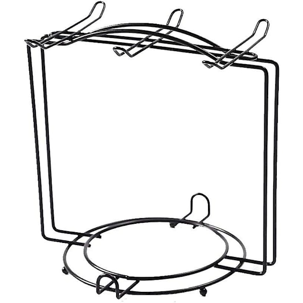 Kops Holder Kop Stativ Stativ Tallerken Organizer Rustfrit Stål Kop Underkop Hængende Afdrypningsstativ Kunst Håndværk Hjem Dekoration Til 6 Kop 6 Tallerken (sort)