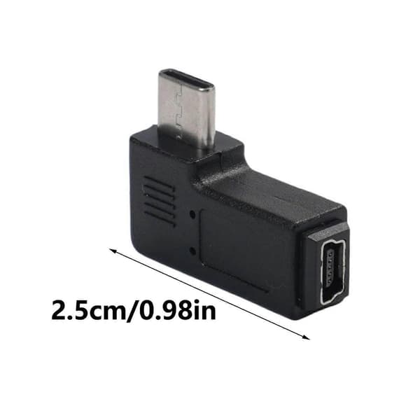 Mini USB Hun til USB C Han Konverter 90 Grader Type-C til Mini USB Adapter Stik Understøtter Opladning og Data Synkronisering