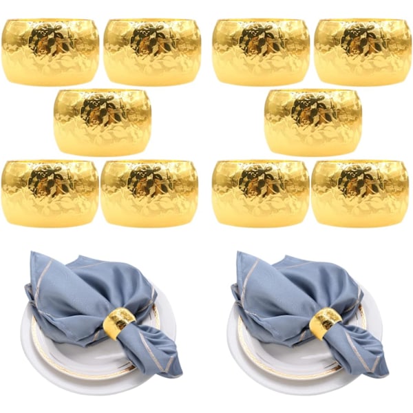 Servietringe Guld, 10 Styk Servietringe, Til Thanksgiving, Bryllupsfest, Familiemiddag (10 Guld) Guld 10 stycken