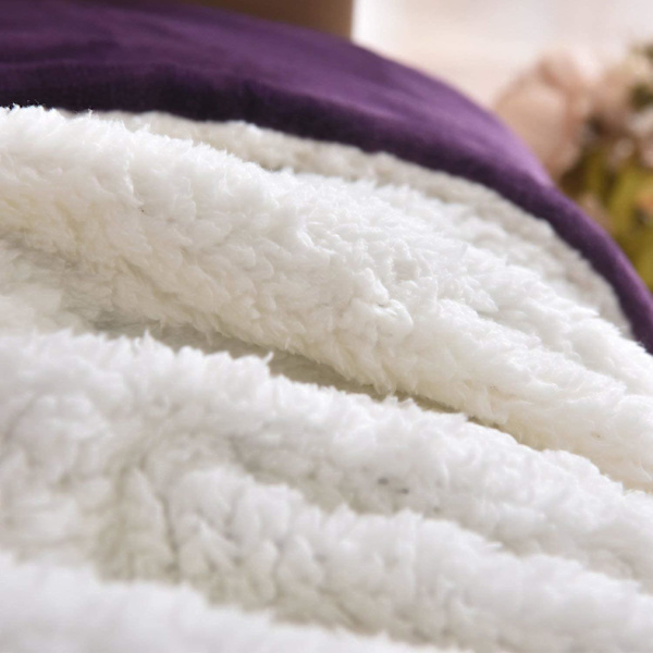 Tæppe Twin Tykt Varmt Tæppe Til Vinter Seng Super Blødt Fuzzy Flannel Fleece/Uld Ligner Reversible Fløjl Plys Tæppe (Lilla Twin Størrelse 60\"x80\")