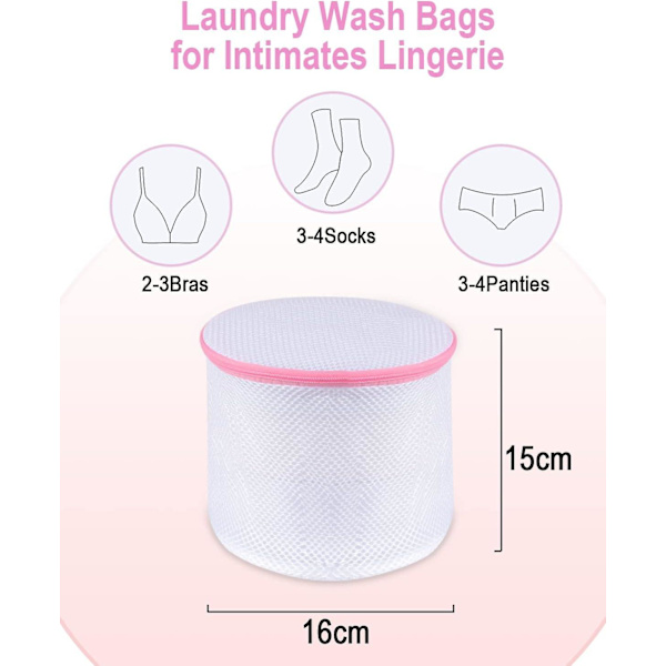 Rosa tvättnät för tvättmaskin, stora tvättnät för strumpor, behåar, underkläder och underkläder, set om 4 rosa tvättnät