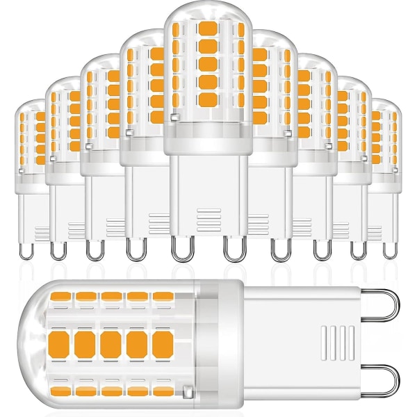 G9 LED-pærer, 3,5W tilsvarende 30W halogenlampe, varm hvit 2700K 380lm flimmerfri AC/DC 220V for soverom, stue, kjøkken, hage, ikke dimmbar