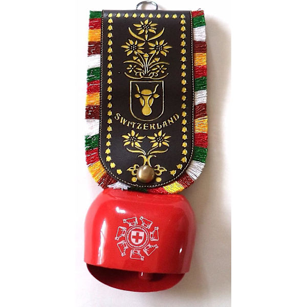 Swiss Cow Bell Hængende Dør Hængende Med Lædergreb Jumbo Str 4d28