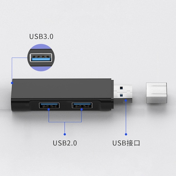 3-porters multisplitteradapterutvidelser 3.0 multi-USB-splitterhub for bærbar PC