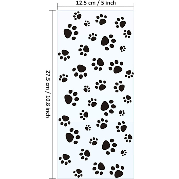100 Paw Print Poser, Varmeforseglede Slikposer, Hundegave, Kattegodbidsposer Med 100 Sølv Twist Ties Til Kæledyrsgodbidsfestgaver (sort)