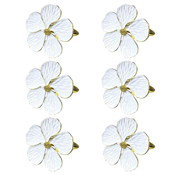 6 stk. Blomst Servietringe, fl Serviet Les Napkin H Spisebord Indstilling R Til Wedd