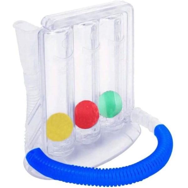 Pustetrener for pusteøvelser - lungetrener 3-kammer pustetreningsapparat | Terapi for luftveisproblemer i lungene og bronk