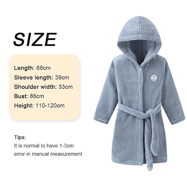 Badrock Pojkar Tjockare Flickor Korallfleece Barnrock Flanell Baby Blå