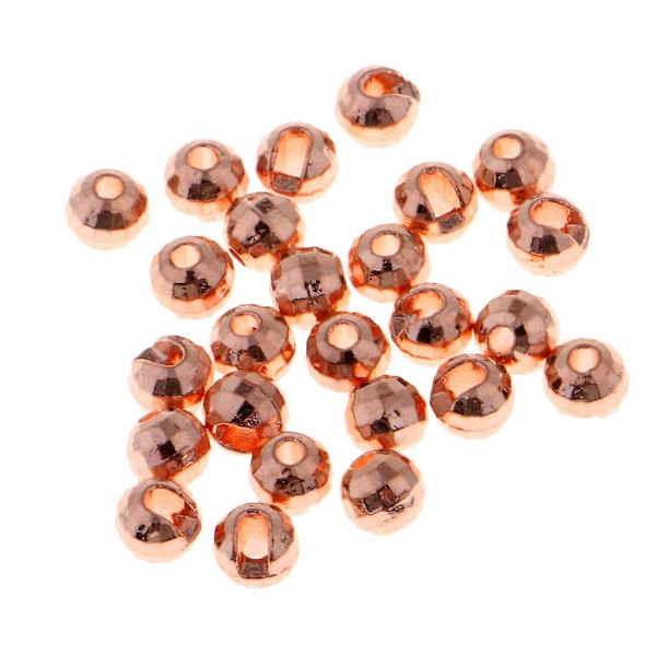 25 st Tungsten Flugbindnings-Beads med Spår, Diamantformade, 3 mm Koppar