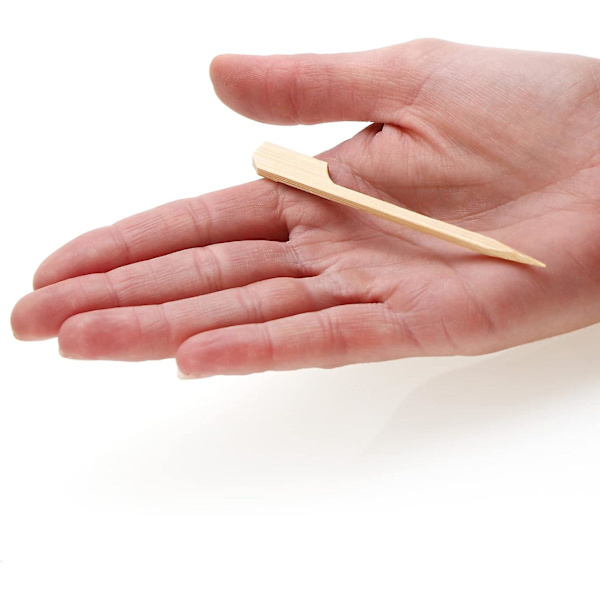 500x Fingermatspyd i bambustre - Tospidde i tre - Trespidd - Spidd (500 stk. - 9 cm med tenner)