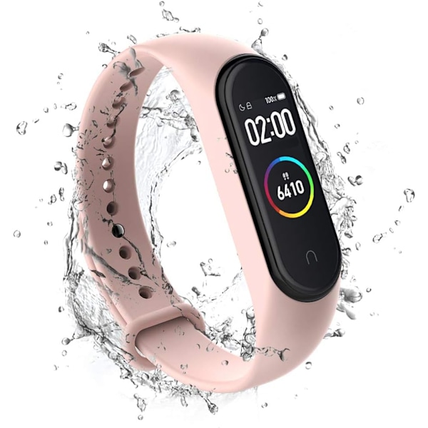 2-pack silikonarmband kompatibla med Xiaomi Mi Band 3/4, justerbara färgglada ersättningsarmband mjuka sportarmband ersättning för Xiao White / Pink
