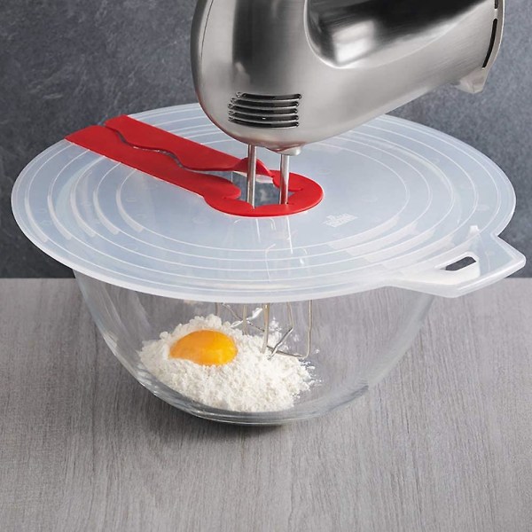 Mikser Splatter Guard Egg Bowl Visker Skjermdeksel Baking Splash Guard Skål Lokk Gryter Skjold Kjøkken Matlagingsverktøy (1stk, hvit)