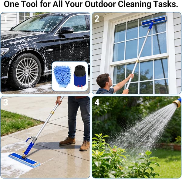 Hydro Jet Power Washer Wand, Trädgårdsslangmunstycke Högtryckstvätt med 3 högtrycksmunstycken, Högtrycksvattenslangfäste