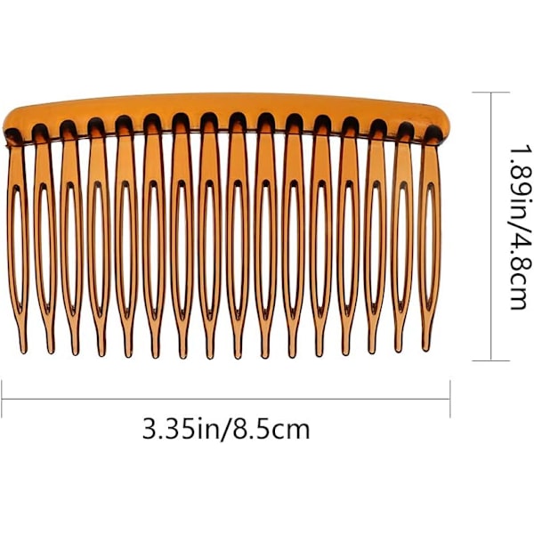 8 Hårkamper, 8,5 cm Hårkamsett, Sklie, Skallfarget, Enkle Hårkamper, Klare Enkle Hårkamper, Sidekamper, Hårkamper (Kaffe) Coffee 8.5x4.8 centimeter