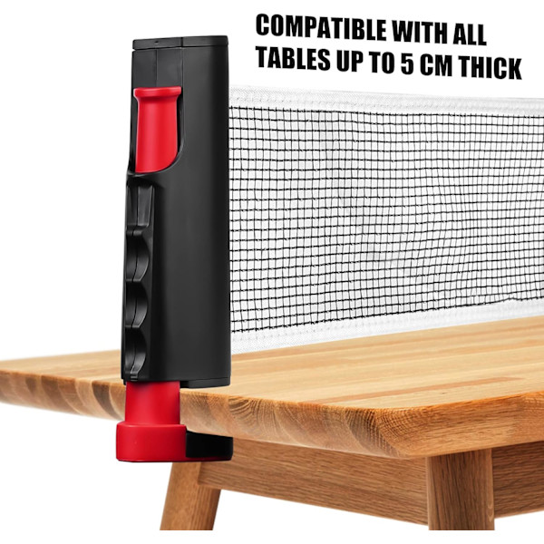 Justerbart infällbart bordtennisnät Reddish Black
