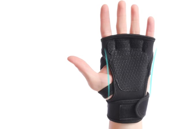 Tyngdlyftningshandskar, Gym Barehand Grip, Stöd Alpha Cross-Training, Rodd, Styrkelyft, Pull Up (Svart, L)