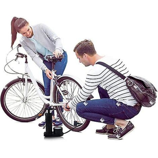 Sykkelpumpe, sykkelpumpe, sykkelpumpe, håndpumpe med trykkmåler, 160psi, lett, rask og enkel å bruke