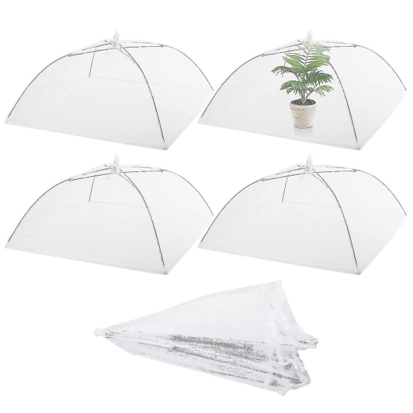 Mesh cover 4 pakkausta uudelleenkäytettävät kupoliseinämän kasvinpäälliset teltta 17 tuuman ulkokasviteltta kokoontaitettava kasvien sateenvarjo