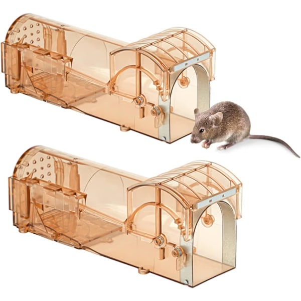 2-pack Stora Levande Musfällor 24 * 8 cm Råttfällor Levande Fälla för