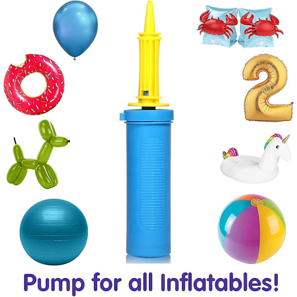 Ballongpump Hand Manuell Uppblåsningspump, Dubbelverkande Uppblåsningspump Luftpump Ballonger För Ballongbåge Kit, Helium Ballonger, Folie & Konfetti Ballonger Yoga B