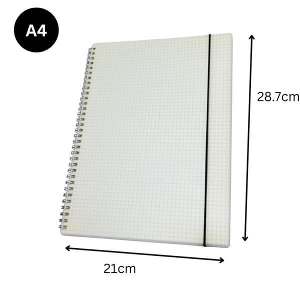 Sæt med 3 spiralnotesbøger (A4/A5-størrelser), 80 g/m² gitterpapir, spiralnotesbog (A4)
