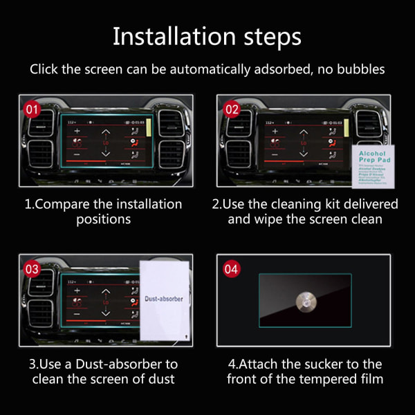 Navigation Touchscreen Skyddande Film Härdat Glas Skärmskydd