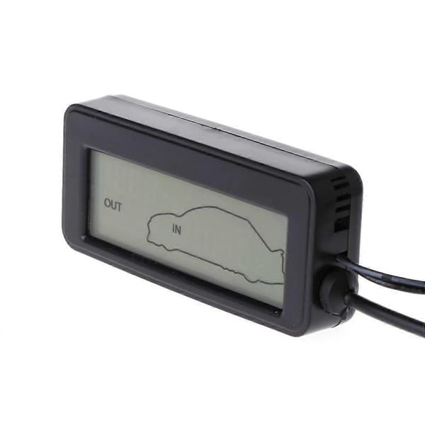 Firkantet Termometer Mini Digital Bil LCD Display Indendørs Udendørs Termometer 12V Køretøjer 1,5m Kabelsensor til Bil Auto